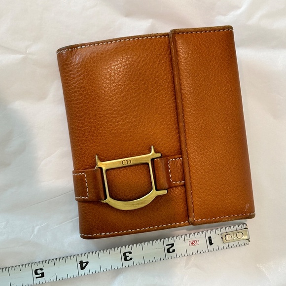 DIOR AUTHENTIC WALLET BILLFOLD Hardware Brown Coin Snap Unisex Vintage - Picture 8 of 8